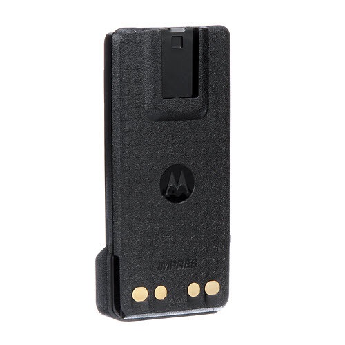 Black rectangular electronic component with gold contacts and a clip.