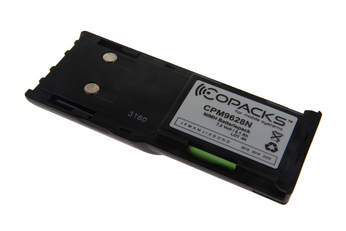7000-00753244_cop_01.jpg Zwarte NiMH batterijpack, model CPM9628N, 7,2 volt, 1,4 Ah.