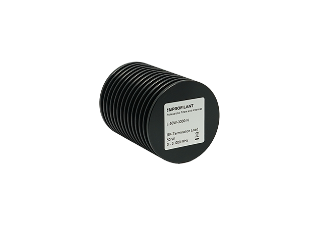 Zwarte RF-afsluitweerstand 50W, tot 3 GHz.