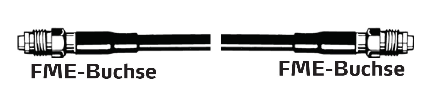 Deux connecteurs FME opposés sur un câble.