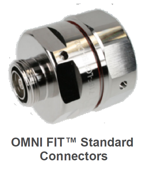 Metallic connector OMNI FIT Standard, cylindrical shape.