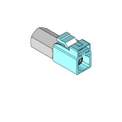 Technische tekening van een elektrische connector.