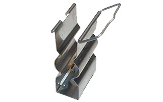 Metalen beugel met inklapbare draadgreep, verticaal gericht.