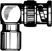 Icône noir et blanc d'une clé coudée.