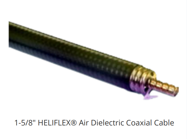 Air dielectric coaxial cable with copper connector.