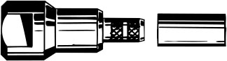 Zwart-witte stekker en aparte socket.