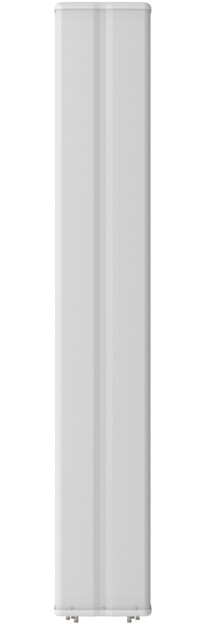 Witte horizontale lamp, rechthoekig, op witte achtergrond.