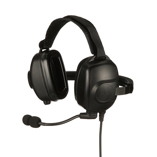 Zwarte over-ear headset met microfoon.