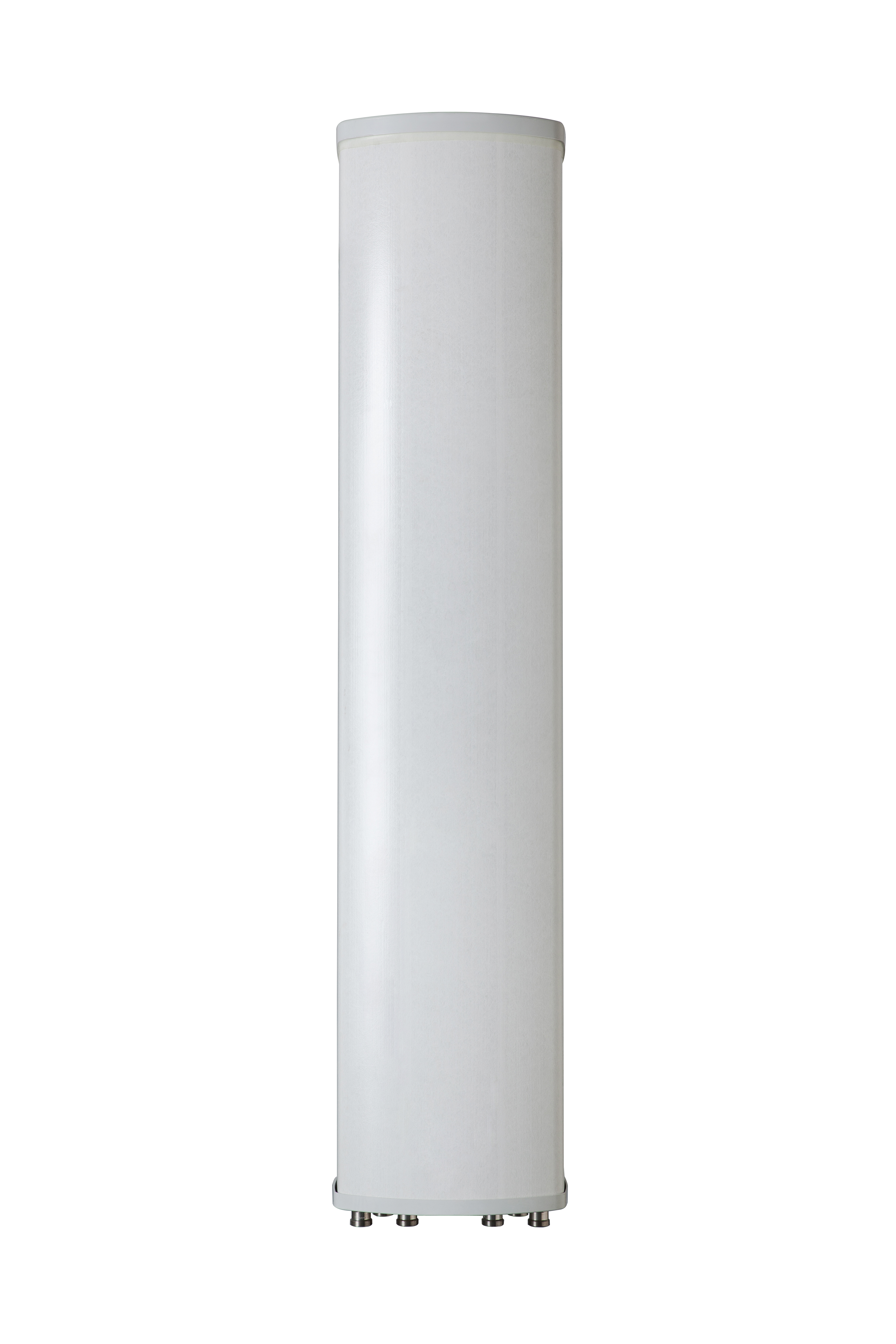 White cylindrical water tank with rounded edges.