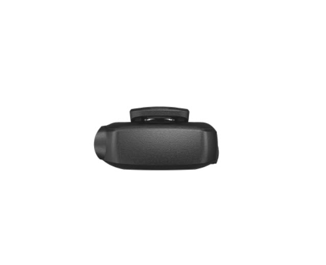 Black rectangular case with a handle on top.